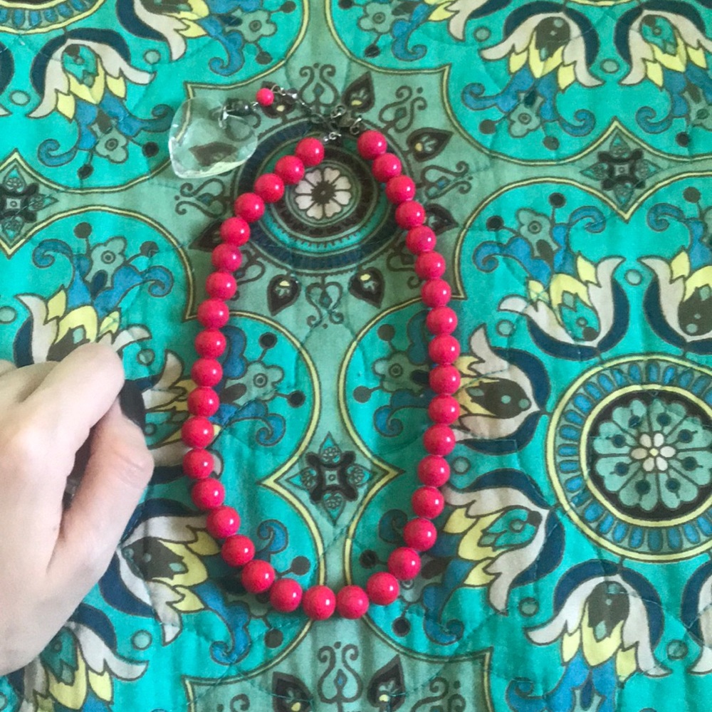American Eagle Beaded Heart Necklace